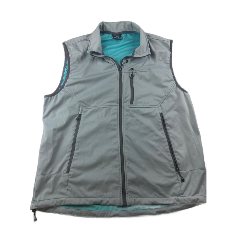 Little Donkey Andy Vest Men XXL Gray Softshell Full Zip Solid Activewear A008
